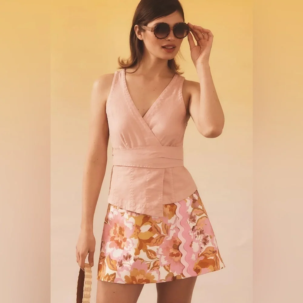 NWT Size XL - By Anthropologie Tie-Front Tank - Picture 3 of 15